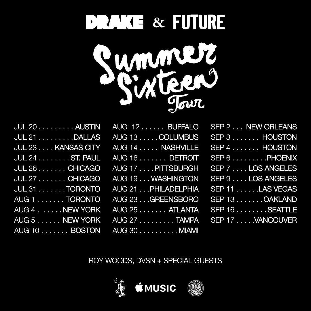 Drake Announces 'Summer Sixteen Tour' w/ Future & OVO Fest 2016 Lineup