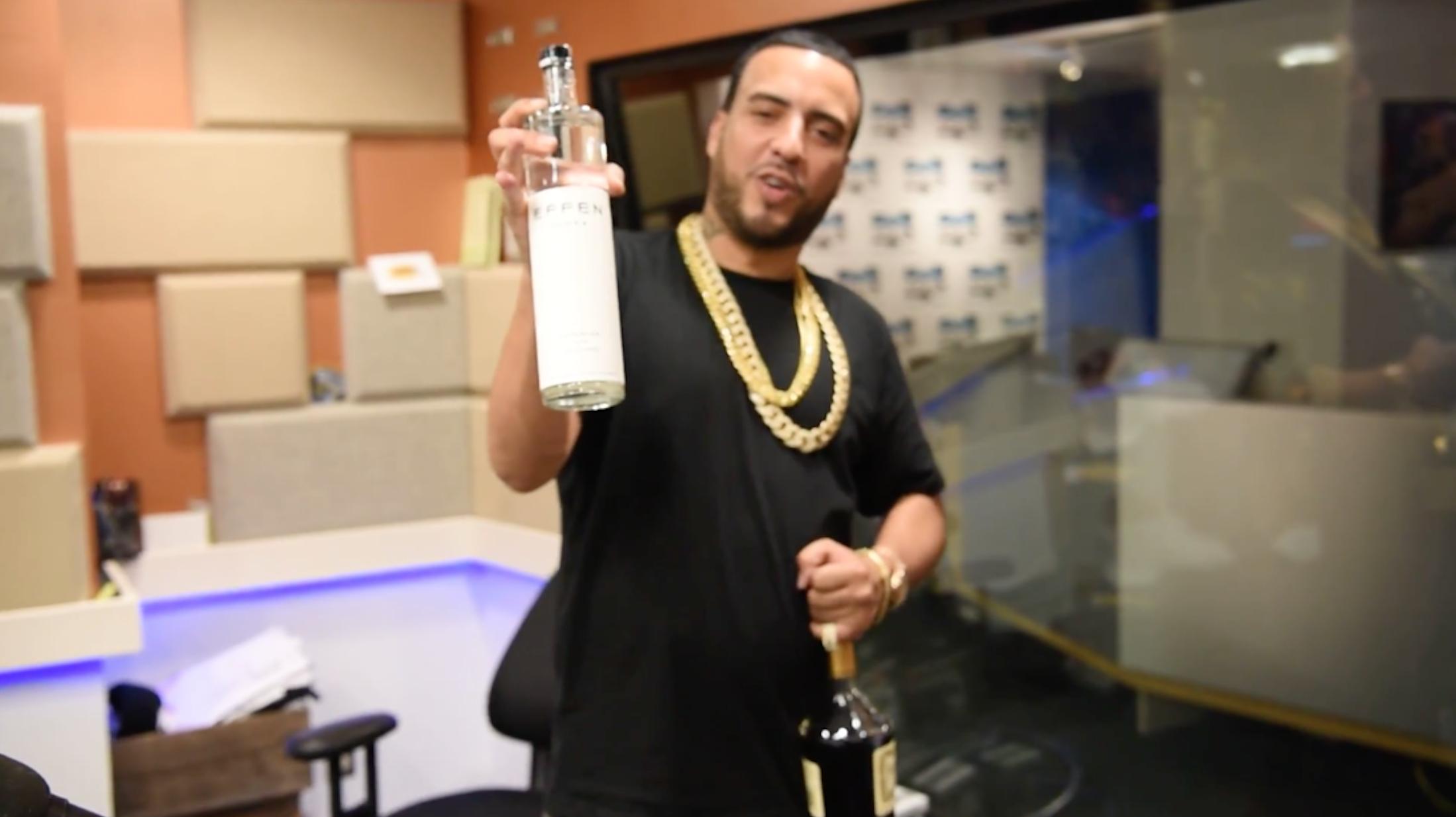 Drunk French Montana Disses 50 Cent & Throws Effen Vodka Bottle In The Trash (Video ...