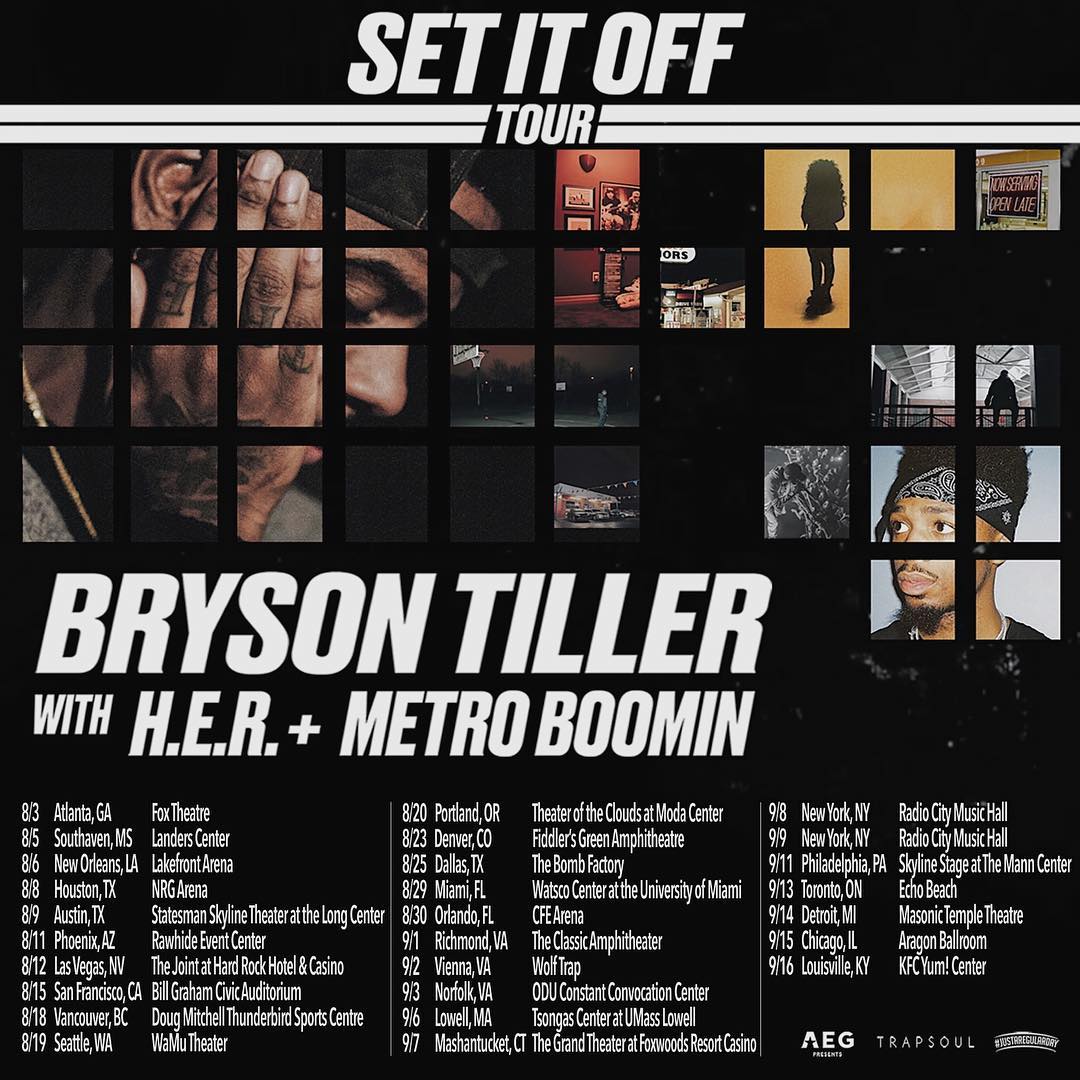 Bryson Tiller Announces 'Set It Off' Tour w/ H.E.R. & Metro Boomin