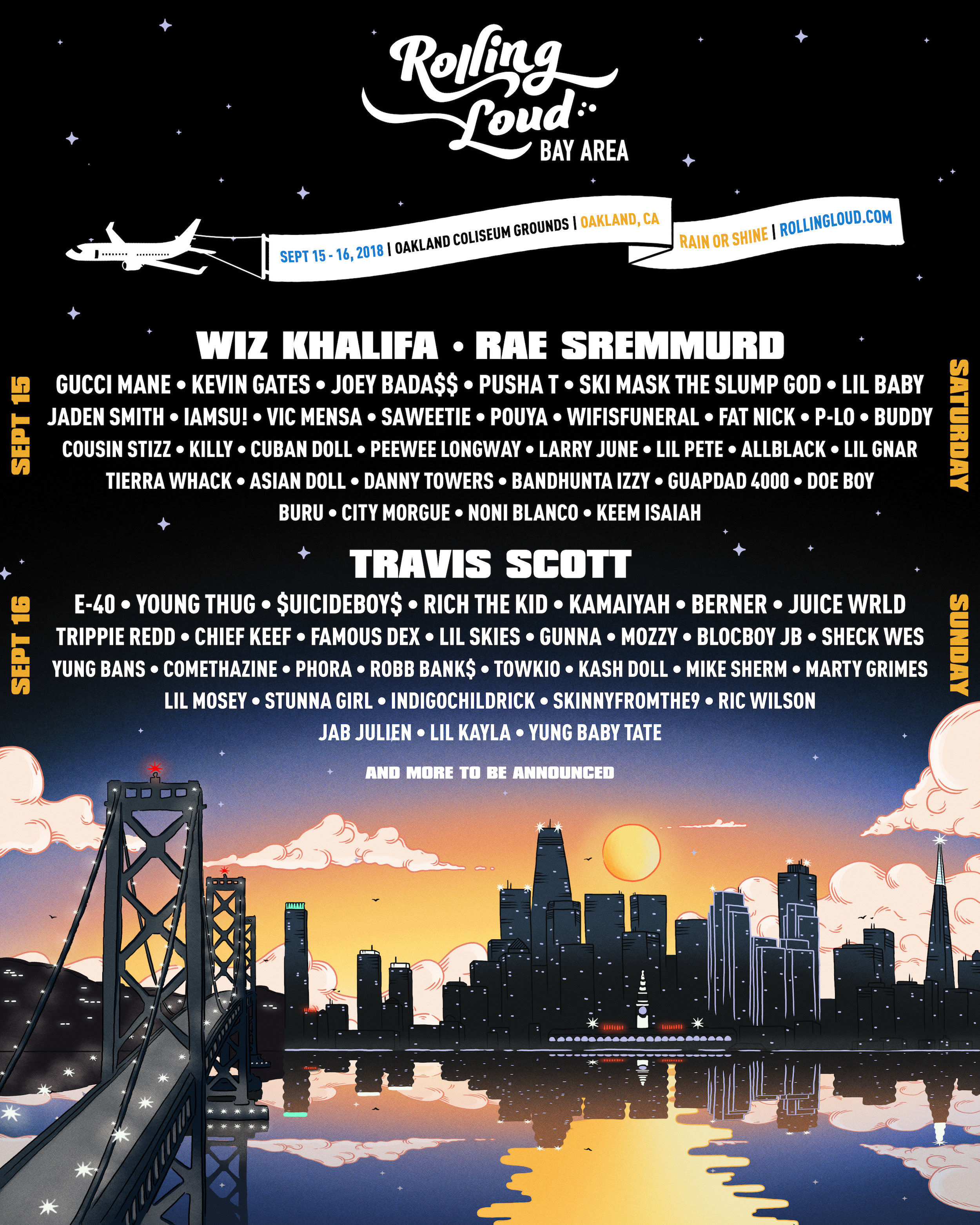 Rolling Loud Announces Bay Area Lineup Ft. Travis Scott, Wiz Khalifa