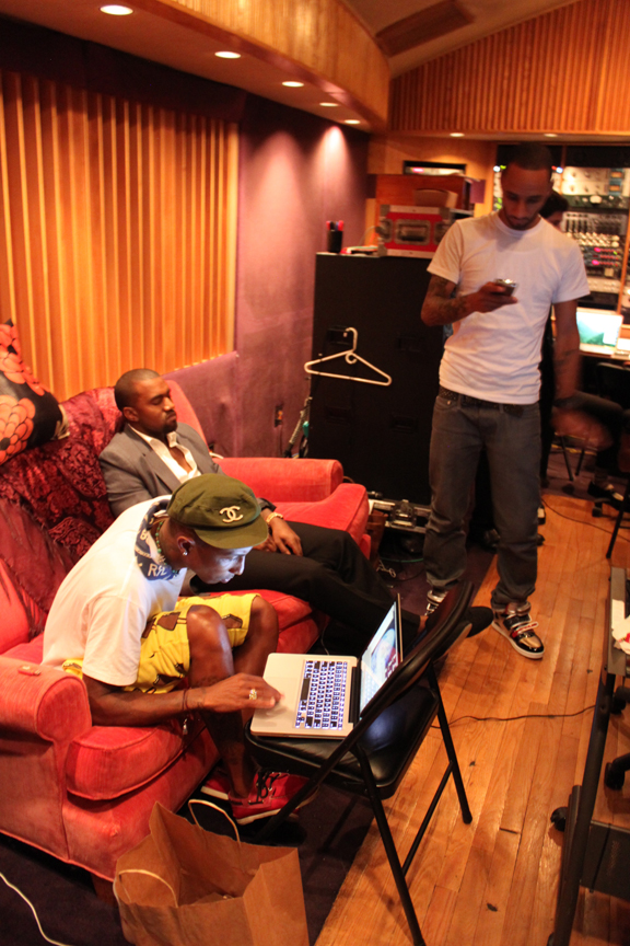 In The Studio: Kanye West x Swizz Beatz x Pharrell (Pics) | HipHop-N-More
