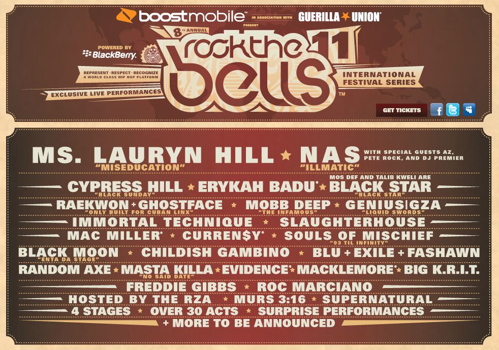 Rock The Bells 2011 Lineup Announced HipHopNMore