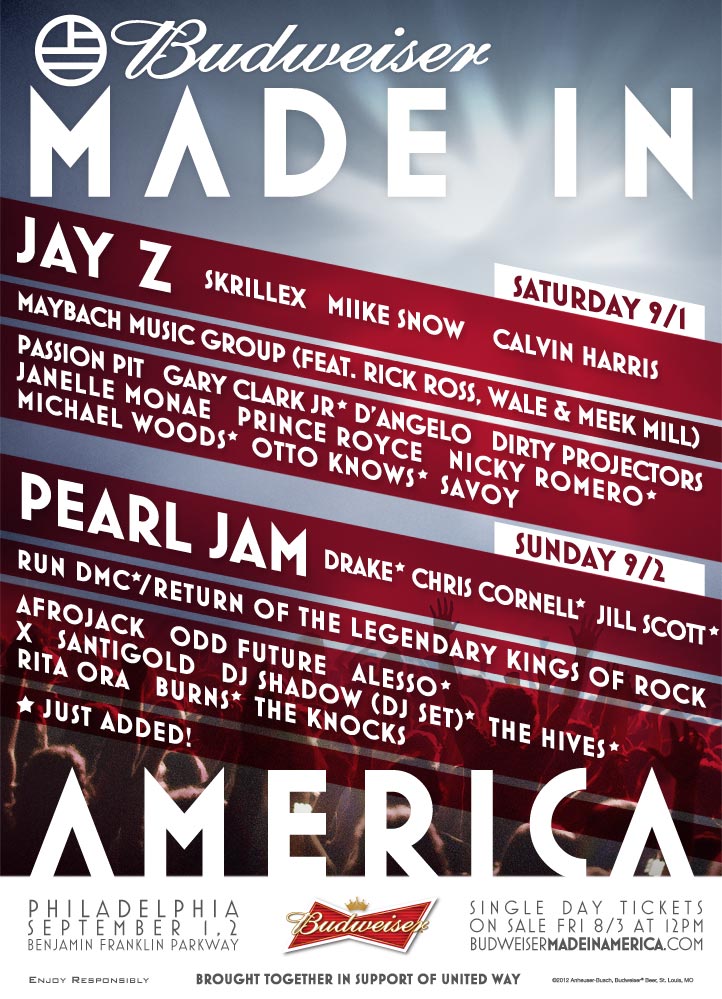JayZ Announces 'Made In America' Festival Lineup HipHopNMore