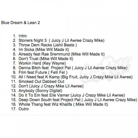 Juicy J 'Blue Dream & Lean 2' (Mixtape Artwork & Track List) HipHop
