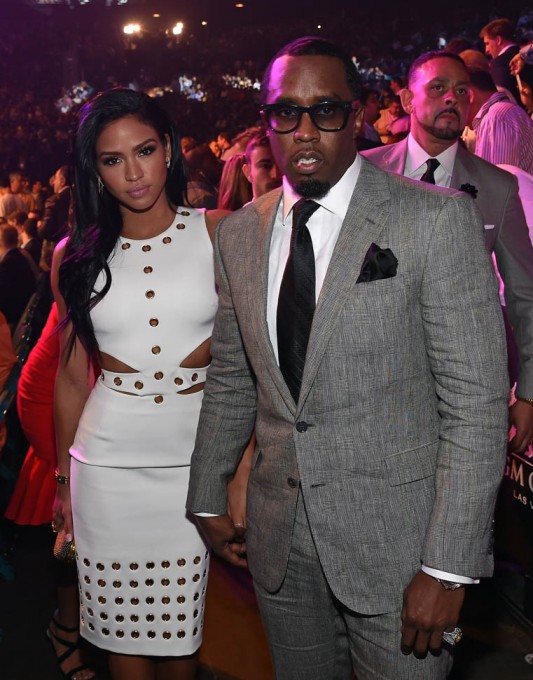 LAS VEGAS, NV - MAY 02:  Model Cassie Ventura (L) and recording artist Sean "Puff Daddy" Combs arrive at "Mayweather VS Pacquiao" presented by SHOWTIME PPV And HBO PPV at MGM Grand Garden Arena on May 2, 2015 in Las Vegas, Nevada.  (Photo by Ethan Miller/Getty Images for SHOWTIME)