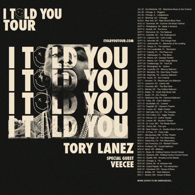 tory lanez i told you tour