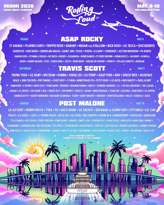 Post Malone, Travis Scott & ASAP Rocky to Headline Rolling Loud Miami ...