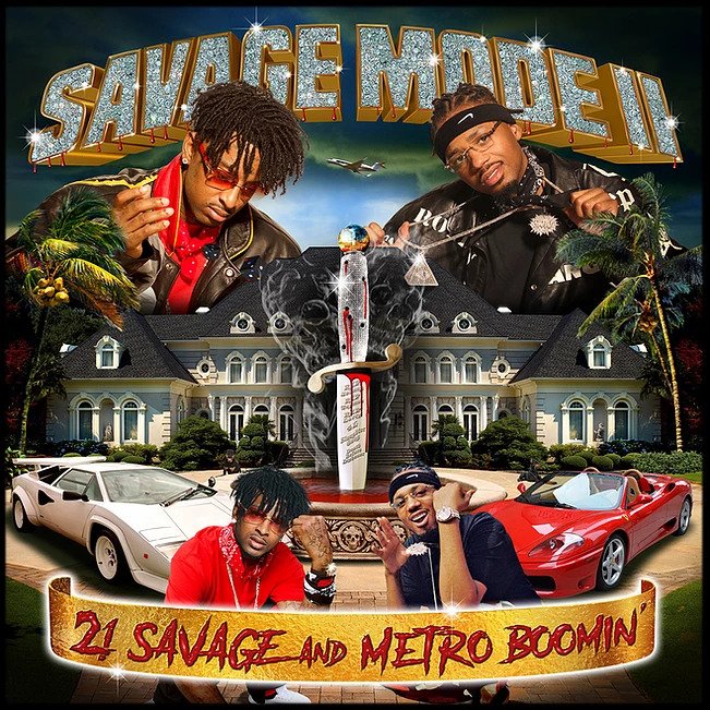 21 Savage And Metro Boomin Dual Signed savage mode 2 Album Vinyl Beckett  BAS COA