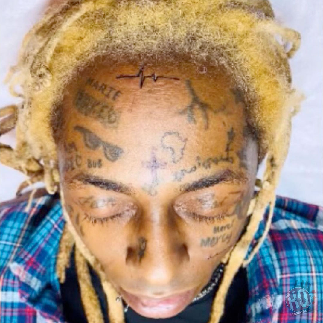 Lil Wayne Gets New Heartbeat Tattoo On His Face HipHop N More   Heartbeat Tattoo 