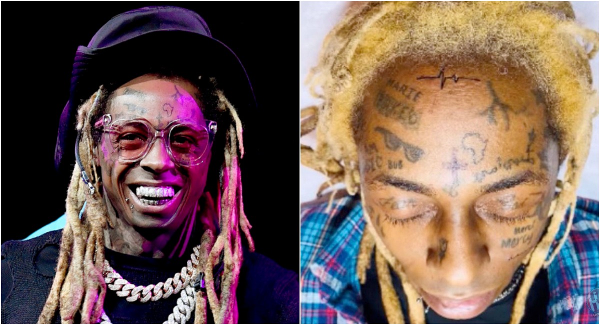 Lil Wayne Gets Cross Face Tattoo Restored