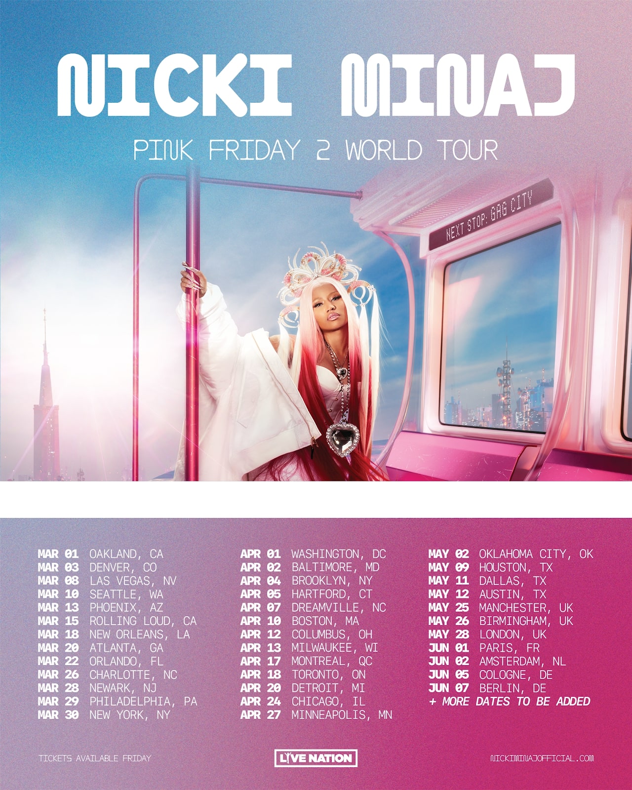 Nicki Minaj Announces Dates for ‘Pink Friday 2’ World Tour